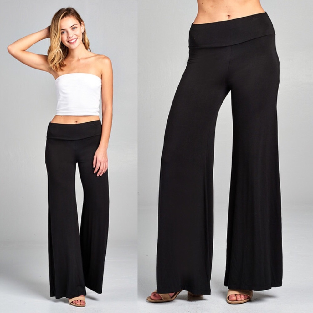 WENDY▪️ wide leg casual pants black - Picture 2 of 6